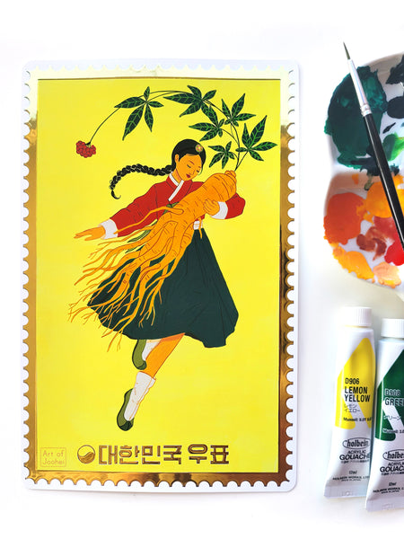 "Ginseng dance"- Original gouache painting