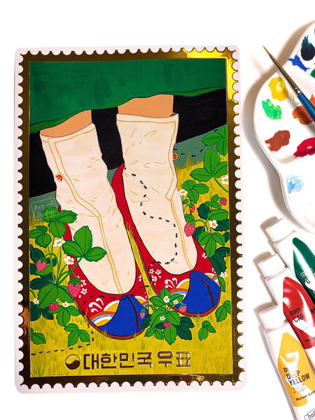 "A summer day in Cheongju" -Original gouache painting