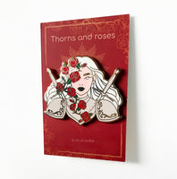 "Thorns and roses" knight enamel pin