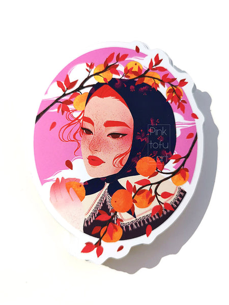 "Orange witch" - Mirror vinyl sticker